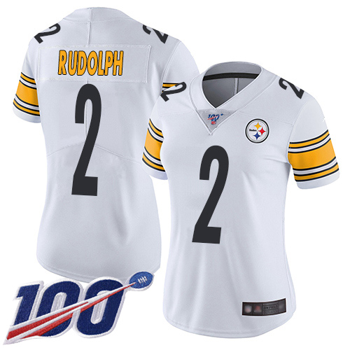 Women Pittsburgh Steelers Football 2 Limited White Mason Rudolph Road 100th Season Vapor Untouchable Nike NFL Jersey